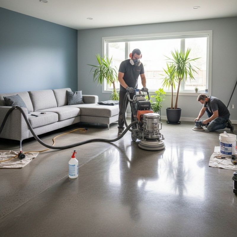 Basement Concrete Polishing